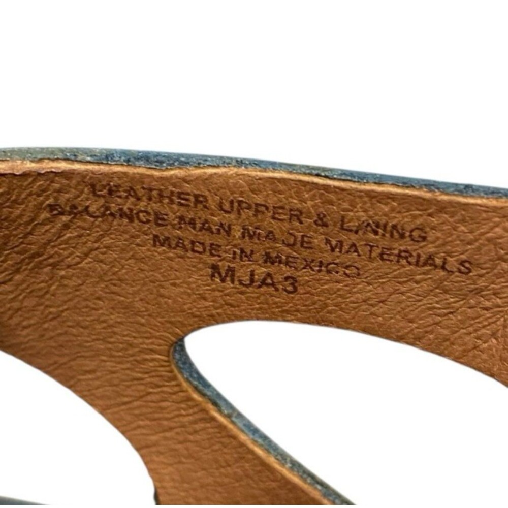 Born Leather Cork Wedge Sandals Womens 9 Blue Gray Slingback Comfort Platform - Picture 8 of 9